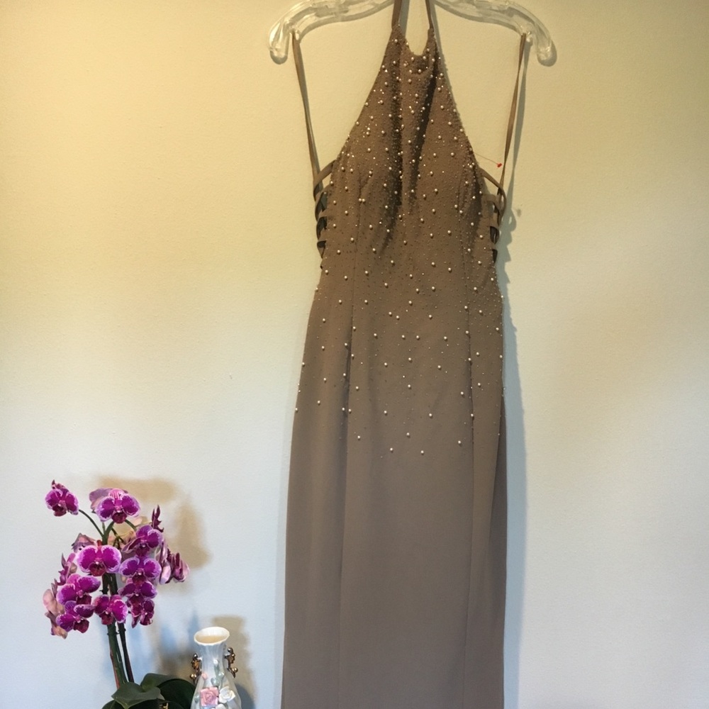 Brown beaded dress